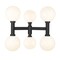 Z-Lite Laurent Outdoor Post Mount Fixture, 6-Light, 39 In.W x 34.5 In.H, Black/Opal 597BP6-BK - alternate 3
